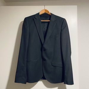 NEW TOPMAN MENS single breasted suit blazer jacket dark charcoal